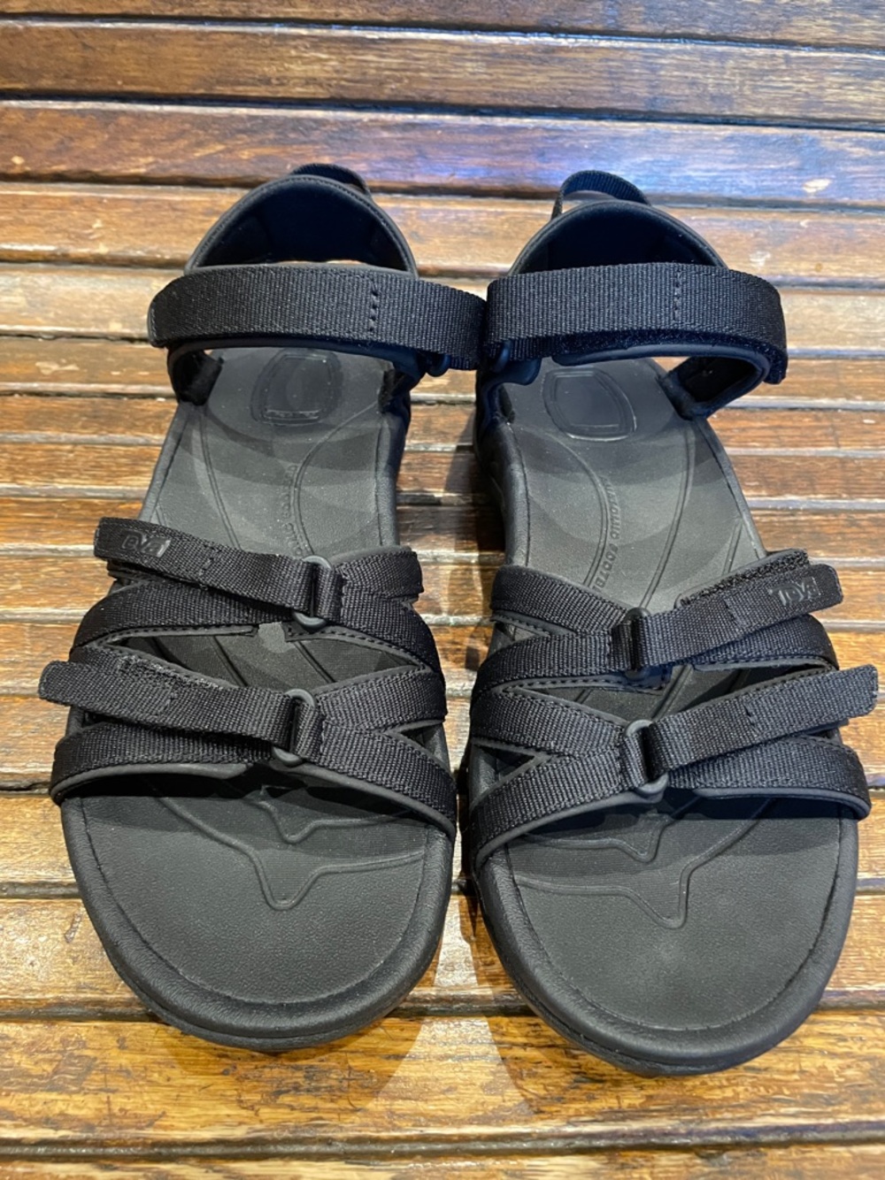 Teva Tirra Black Triple-Strap Outdoor Sandals